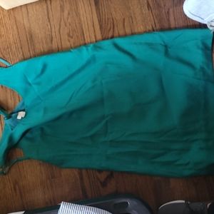 J. Crew, Size 2, emerald green, cross strap cocktail dress, satin